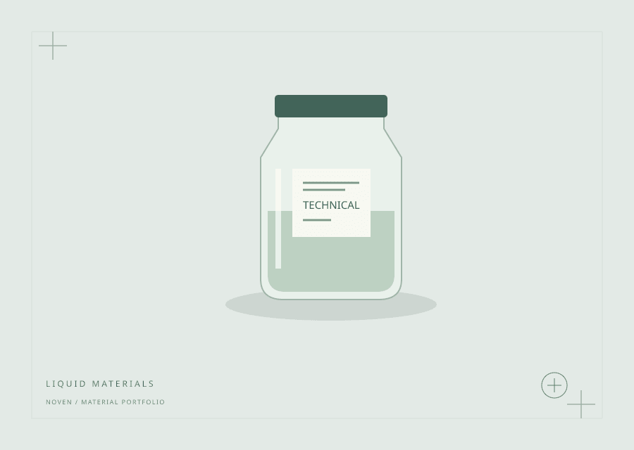 Technical illustration of a container of liquid material