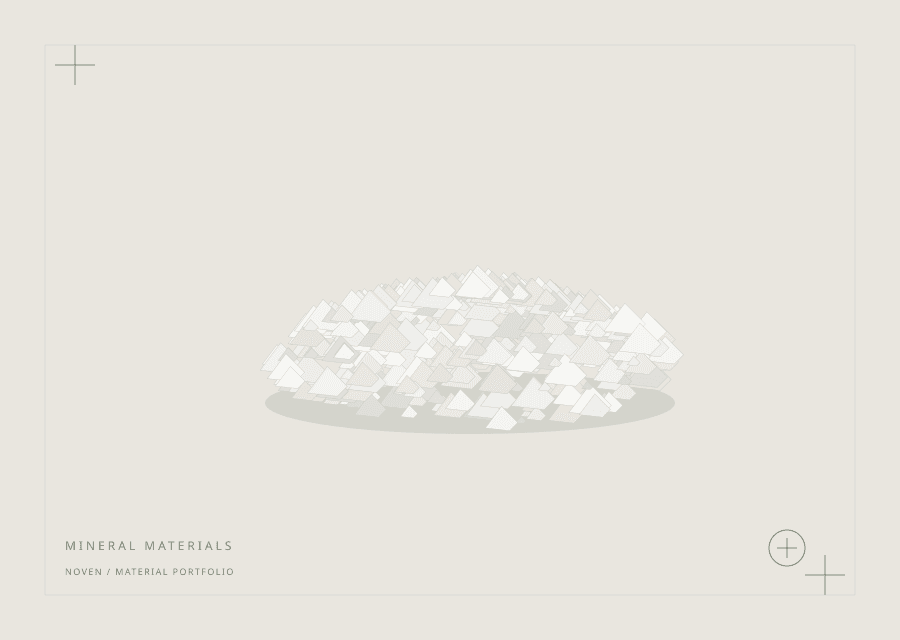 Technical illustration of a mineral powder